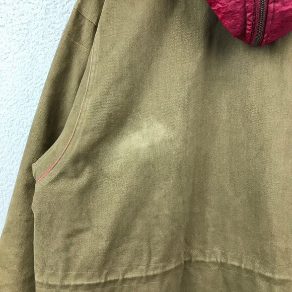 STARTER VINTAGAE‎ 90's Aztec Hood Rugged Forrest Green Thick Jacket Small - Picture 15 of 16